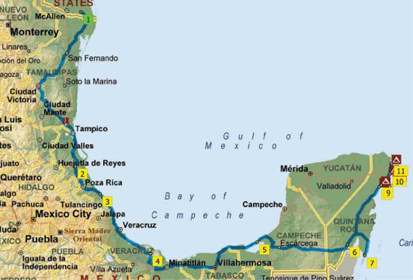 Mexico Trip Map