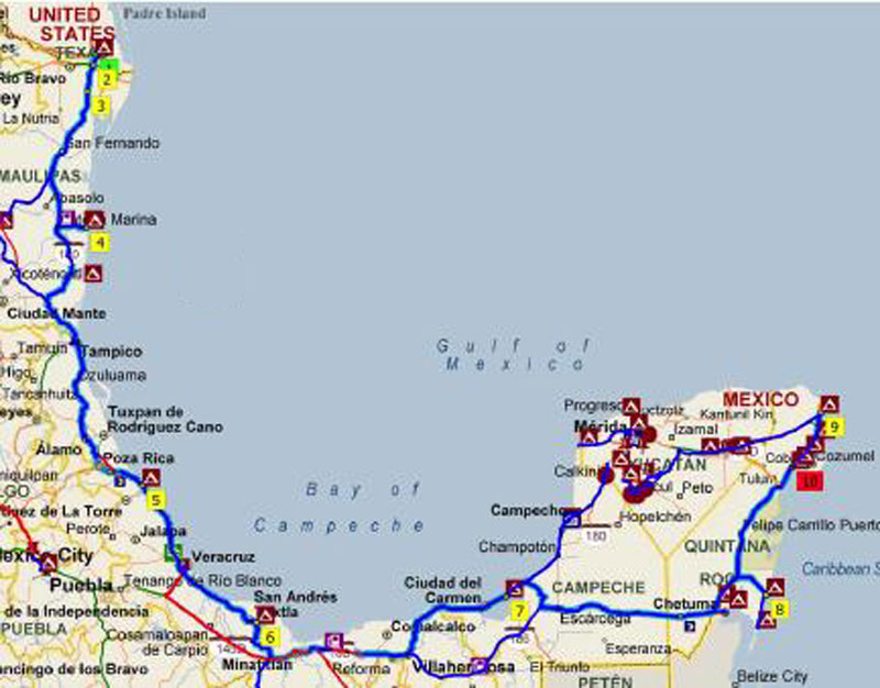 Mexico '10-11 Trip Planning Map